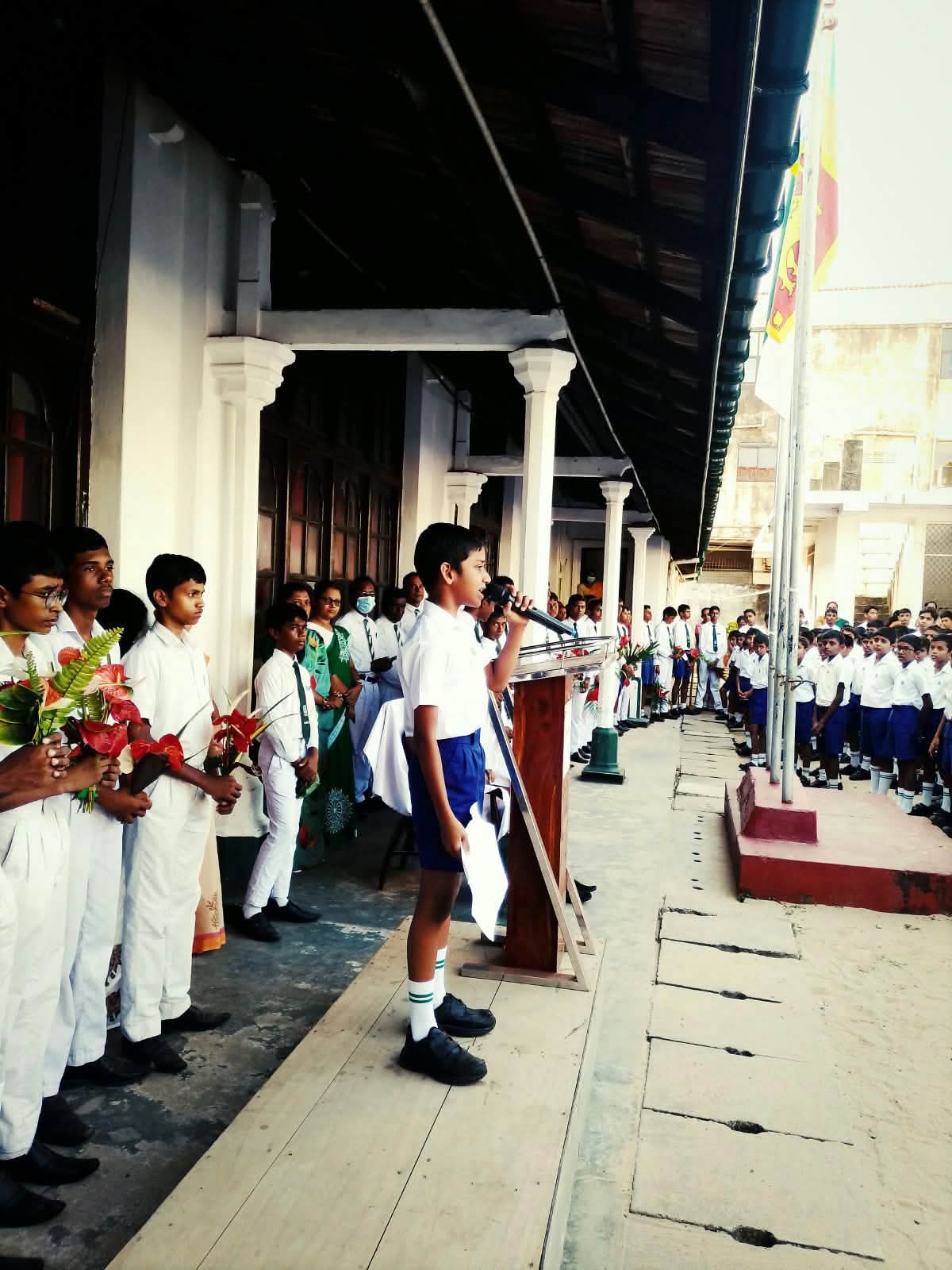 A song on the stage by a student on Teacher's day celebration 2026